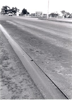 Steel tram plates run the length of Centre Dandenong Road