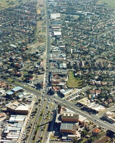 An aerial view of the intersection of South and Nepean Highway in Moorabbin