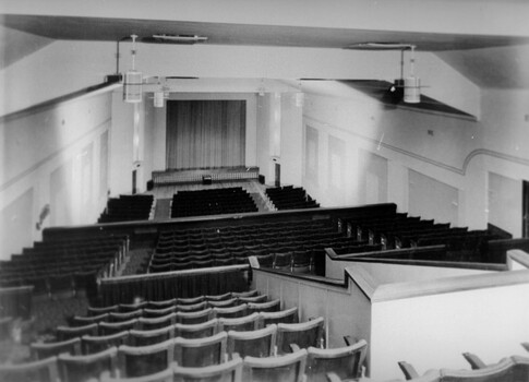 The view from the rear of the theatre, looking down over the 900+ seats over three tiers