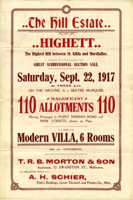 Sales plan for land in the suburb of Highett