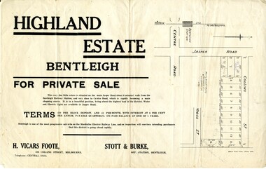 Sales plan for land in the suburb of Bentleigh