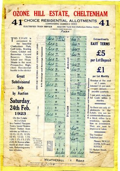 Sales plan for land in the suburb of Cheltenham
