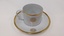 White cup and saucer with gold edging and City of Moorabbin logo
