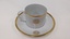 White cup and saucer with gold edging and City of Moorabbin logo