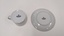Base of white cup and saucer, separated