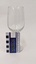 Red wine glass with white Kingston Arts logo printed on it with scale to 8cm placed to the left.