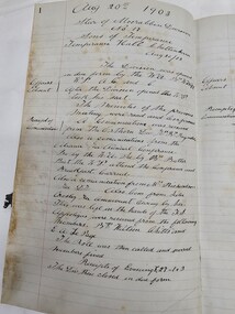 Handwritten minutes from a meeting held on 20 August 1903