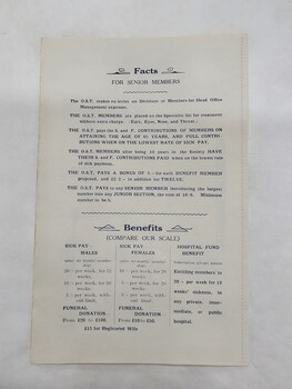 Final page of Sons of Temperance advertising brochure outlining more benefits
