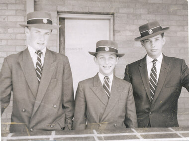 How do you do, gentlemen!  Mentone boys wearing the Pork Pie felt trilbies of the 1940s
