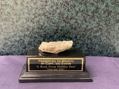 Memorial Stone from Hellfire Pass, Thailand