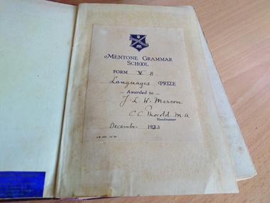1933 School Prize for Languages