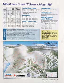 Lift and Ski lesson prices 1995