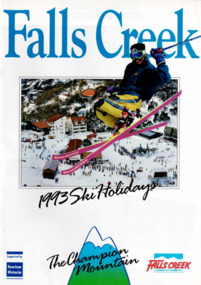 Image of a skier leaping in the air above the slogan "The Champion Mountain"