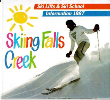 Skier descending a slope beside title in alternating colour text,