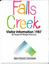 Falls Creek written in alternating colours above the logo of the Alpine Resorts Commission