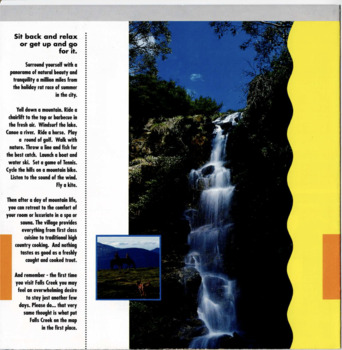 Image of a mountain stream with text on the left.