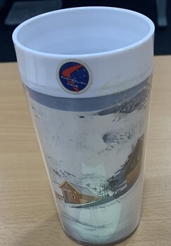 Souvenir tumbler  with image of VIllage 