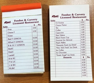 Order book from Koki Fondue and Carvery Licensed restaurant