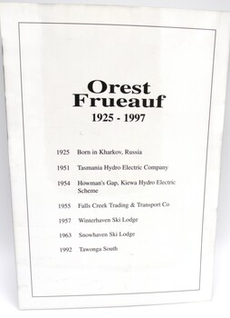 A sign showing some of the key date in Ory's life.