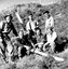 Group of skiers on the mountain at Bogong out of snow season,