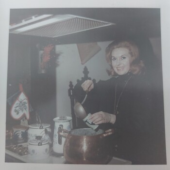 Norma Tullo in the kitchen at her lodge at Falls Creek