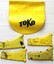 A yellow soft plastic pouch and four scrapers