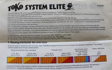 Instructions written in English including temperature graphs