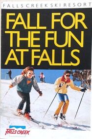 An image of two skiers descending the slope and slogan 'FALL FOR THE FUN AT FALLS"