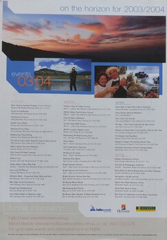 A detailed listing of events to be held in 2003/2004
