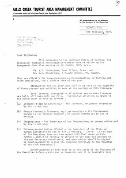 A letter outlining the procedure for the election of new representatives to the Committee
