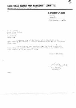 Cover letter to minutes announcing result of election.