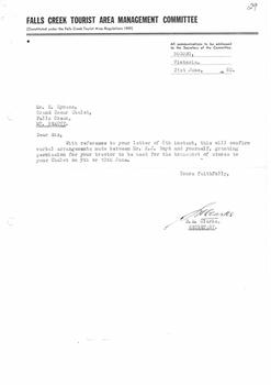 A brief note confirming permission to use a tractor.
