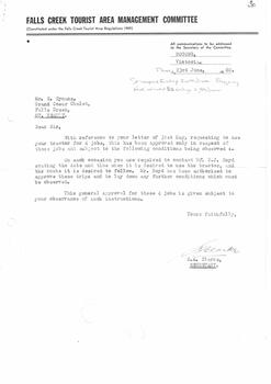 A letter confirming permission to use tractor on four specific dates.