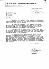 Letter - Committee Members To Meet Representatives Of Clubs & Other Organisations