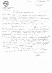 A hand written letter requesting copies of lost letters in relation to earlier restaurant proposal