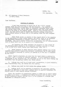 A letter from Management Committee addressing concerns with garbage disposal.