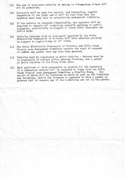 Continuation of regulations related to transport at Falls Creek