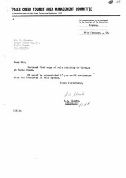 Letter related to lack of compliance with garbage rules