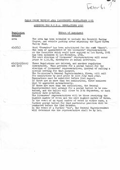 A document outlining amendments to the Falls Creek Tourist Area, including the geographic area covered.