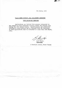 Document - Snow Transport Services, 08.03.1961