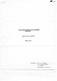 Front Cover of Bulletin bearing name of Secretary