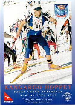 A group of Hoppet skiers from 1998 ascending a slope.