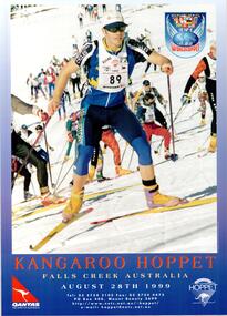 A group of Hoppet skiers from 1998 ascending a slope.
