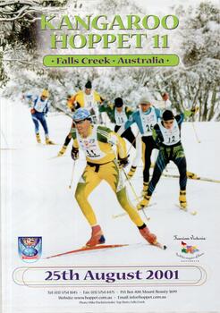 A group of competitors in the  2000 Kangaroo Hoppet led by Ben Derrick of Australia.