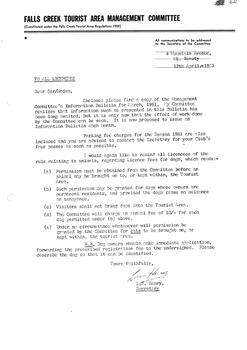 Cover Letter explaining  31anges to regulations for 1961