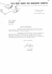 Letter regarding the cleanup of the site of Hymans Chairlift