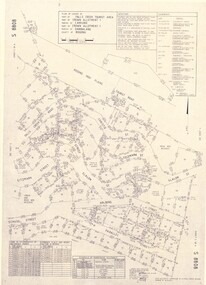 A large Survey map of a section of Falls Creek .