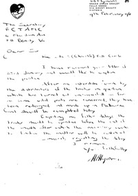Letter explaining the reasons for delayed cleanup