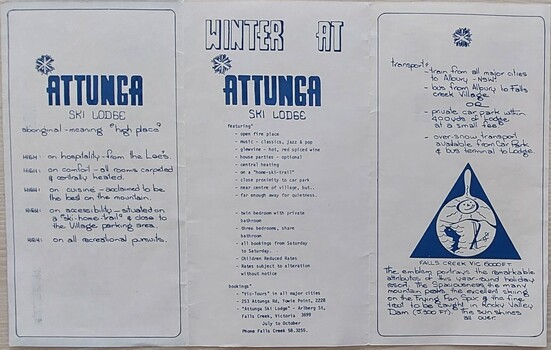 Inside showing information on origin of name and winter features.