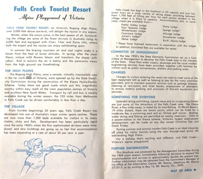 Two pages of information and image of a female skier.